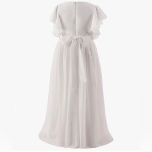Abaowedding Chiffon Flower Girl Dresses Flutter Sleeves white girls size 10